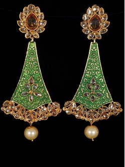 Reverse Ad Earrings With Meenakari Work